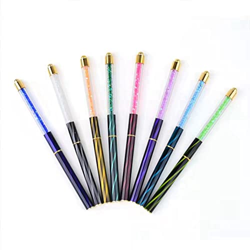 סט מברשת אמנות ציפורניים 8 יחידות צבע מברשת צבע ציור עט ראש שטוח פוטותרפיה כלי מניקור עט לסלון בית DIY