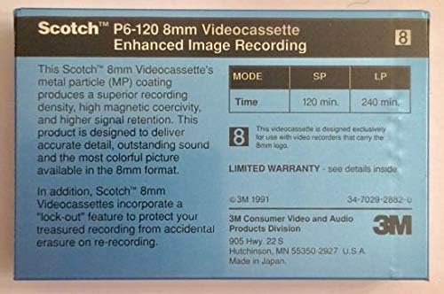 Scotch 8 ממ P6-120 NTSC מצלמת וידיאו קלטת וידיאו למצלמת וידאו