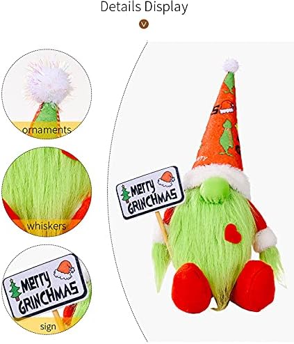 קישוטי GVX Grinch Grinch Gnome - עיצוב חג המולד, קישוטים לחג המולד של גרינץ