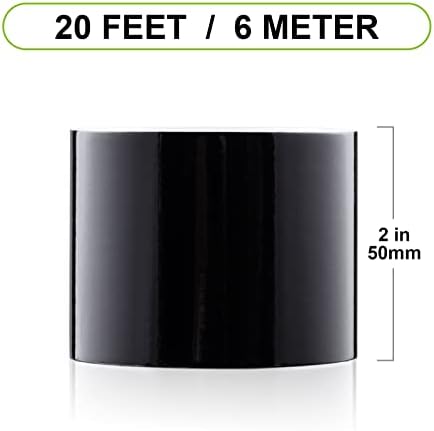 קלטת גלישת ויניל שחורה של Spurtar Gloss 2 אינץ 'x 20ft שחרור אוויר דבק דבק דבק קלט