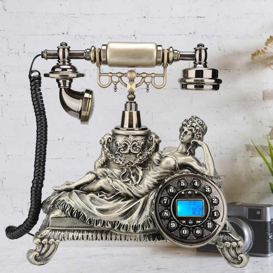 הוקאי עתיק טלפוני חיוג עיצוב רטרו טלפון קווי עם רמקול טלפון מזהה ופונקציה מחודשת לבית