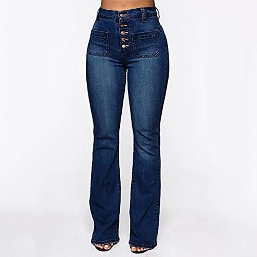 מכנסי ג'ינס קרועים לנשים, Uofoco, סגנון y2k בסגנון פעמון דקיקים נמתחים שחור וכחול שקיק תחרה מדפיס מכנסיים