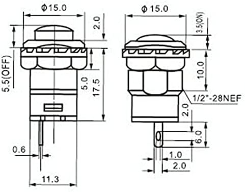 מתג כפתור קטן 5 יחידות בדרך כלל פתוח 125V 1A JOG DS-313 12 ממ אדום קטן ללא נעילה מתג DIY אביזרים לא