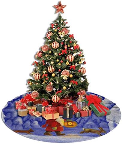 LVESHOP SANTA CLAUS MOON MOON עץ חג המולד חצאית יוקרה עגול עגול מקורה חיצוני כפרי קישוטי חג עץ חג מולד ≠