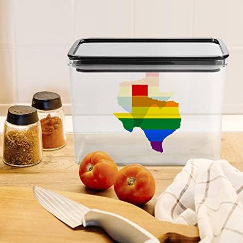 טקסס גאווה אחסון קופסא פלסטיק מזון ארגונית מיכל מיכלי עם מכסה למטבח