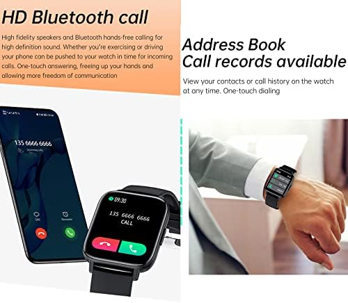 שעון חכם, מסך מגע בגודל 1.69 אינץ 'שעון חכם עם בקרת מוסיקה של Bluetooth Call, IP67 גשש כושר אטום למים תואם לטלפונים