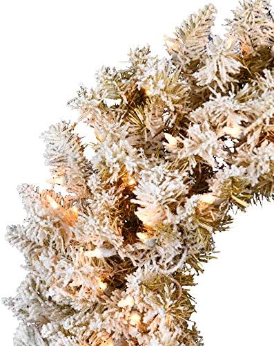 Vickerman 30 זר חג מולד מלאכותי זהב, אורות ליבון ברורים דוראים - זרי חג מולד פו -פיו - עיצוב קיר עונתי מקורה עונתי