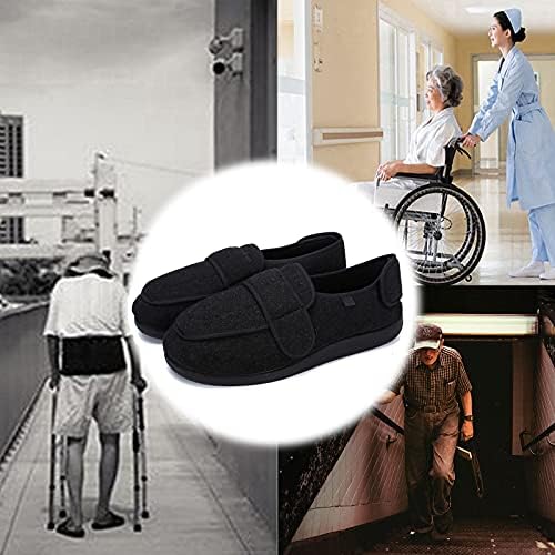 GYCDWJH נעל סוכרת נשים, נעלי הליכה קלות מתכווננות נעלי בית רחבות נושמות במיוחד סוכרת לקשישים שימוש