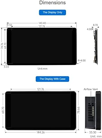 WAVESHARE 5.5 אינץ '2K מגע קיבולי מגע LCD תואם לתואם לפטל PI 4B/3B+/PI 3B/אפס 2W/אפס W ו- CM4 תומך