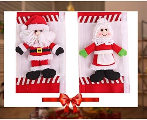 Lioobo תנור מיט לחג המולד סנטה קלאוס ידית מקרר כיסויי דלת ידית דלת מגן על מכשירי מטבח כפפות ידית דלת לעיצוב הילדות