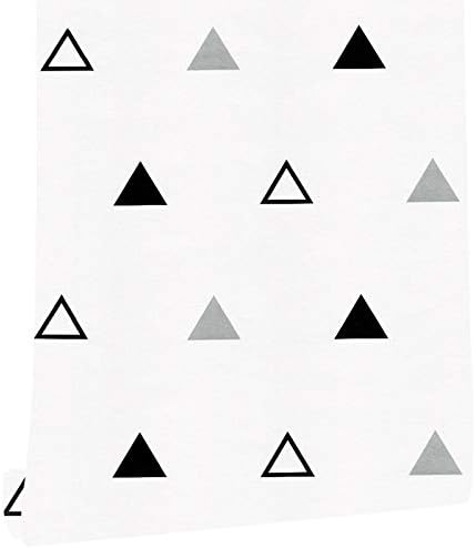 גיאומטריה של הויויו נייר אניה דבק עצמי, משולשים אפור לבן שחור קליפות ומדף מקל ארונות מגירת ארונות דלתות משטח