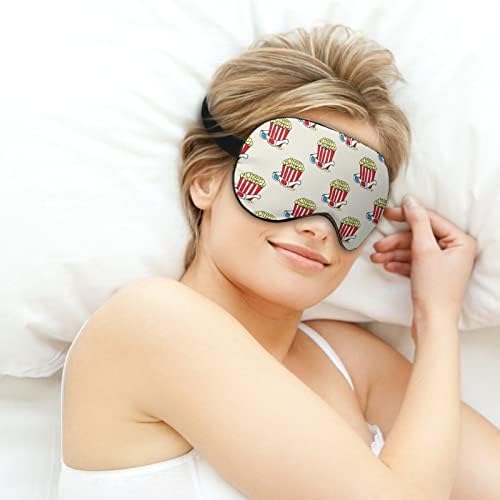 מסכת פופקורן ומשקפיים מסיכת שינה עמידה מכסה עיניים מכסה עיניים רכות עם רצועה מתכווננת לגברים נשים