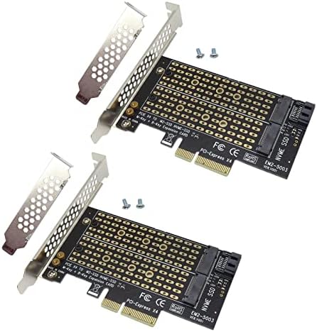 2x M.2 ל- PCIE NVME ו- SATA SSD DUAL M KEY ו/או B כרטיס מתאם מפתח 2242 2260 2280 מר כונן לשולחן העבודה PCI Express