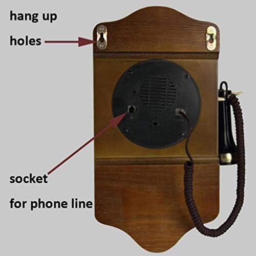 Myingbin טלפון קווי רכוב על קיר טלפון עתיק גוף מעץ, אוזניות