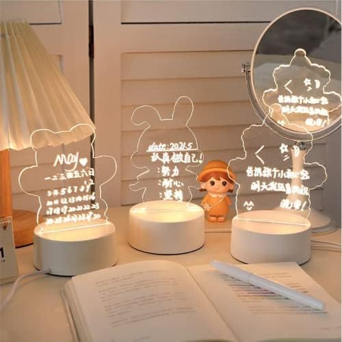לוח הערות YJQing LED LED LED LIDE LIGHT USB לוח הודעות אור חג אור עם מתנת עט לילדים מנורת ליל