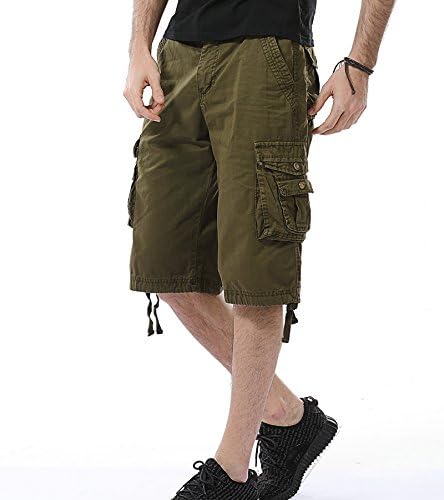 מכנסי מטען קאם לגברים של Aoyog מכנסיים קצרים רגועים בכושר רב-כיס מכנסי מטען חיצוניים מכנסיים קצרים