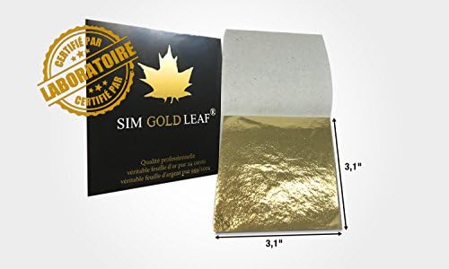 25 גיליונות, 3-1/8 אינץ 'חוברת סים עלה זהב איכות מקצועית איכותי גיליונות זהב מקוריים, 24K,