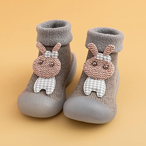 נעלי ילדים תינוקות תינוקות פעוטות בנות בנות בנות סולידיות חמות סרוג סולן נעלי גומי גרביים גרב נעלי בית