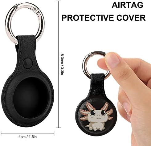 חמוד אקסולוטל מגן מקרה תואם עבור איירטאג אנטי אבוד איתור מחזיק עם מפתח טבעת עבור ארנק מטען צווארון