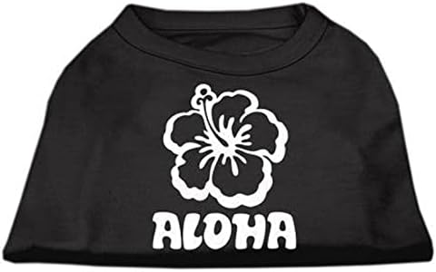 מוצרי חיות מחמד של מיראז 'חולצת הדפסה של מסך פרח Aloha, גדולה, אדומה