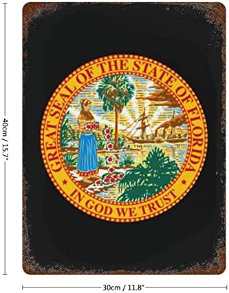 דגל מדינת פלורידה ברוך הבא שלט פח וינטג 'צביעת ברזל קיר קיר מתכת פוסטר תלויה קישוט לוח מלאכה מצחיק