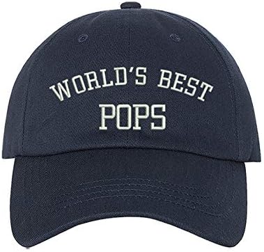 הכי טוב בעולם פופס רקום כובע בייסבול - כובע לאבא, כובע בייסבול סבא, כובע אבא, סבא כובע