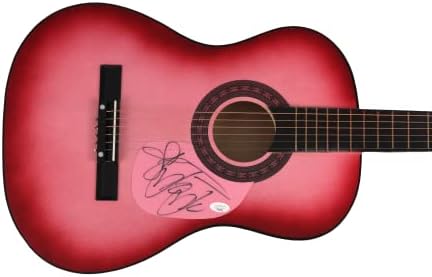 ג'וג'ו סיווה חתום על חתימה בגודל מלא בגיטרה אקוסטית ורודה עם אימות ג'יימס ספנס JSA - כוכב הפריצה של אמהות,