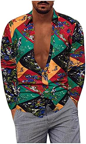 חולצות פשתן כותנה לגברים XXBR חולצות פלוס גודל, כפתור שרוול ארוך במורד חולצת הוואי חולצה וינטג