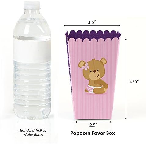 דובון תינוקת - מקלחת לתינוק לטובת קופסאות פופקורן פופקורן - סט של 12