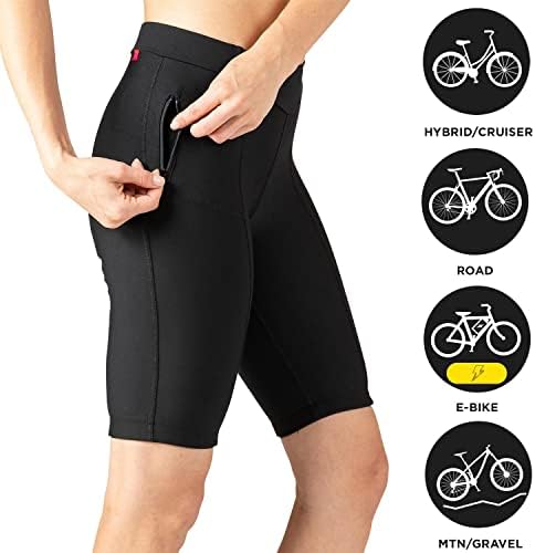 טרי סיור במכנסיים קצרים לרכיבה על אופניים/ארוכים - נשים עם דחיסה מרופדת בגודל 10 אינץ