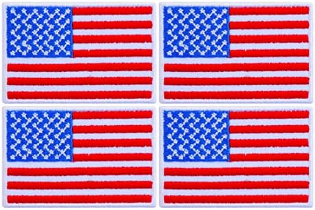 חבילה 4 דגל ארהב קטן ארהב דגל ארצות הברית דגל דגל אמריקאי ברזל רקום על תיקון ארצות הברית של אמריקה