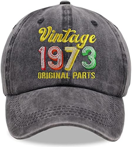 מצחיק בציר 1973 מקורי חלקי כובע, מתכוונן שטף כותנה בייסבול כובע לנשים גברים