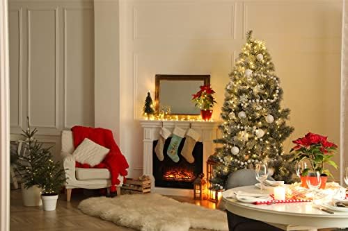 אוצרות קרוליין CK3848CS שיזוף לונגדוג עץ חג המולד גרב חג המולד, אח תלויה גרביים עונת חג המולד עיצוב חג המולד