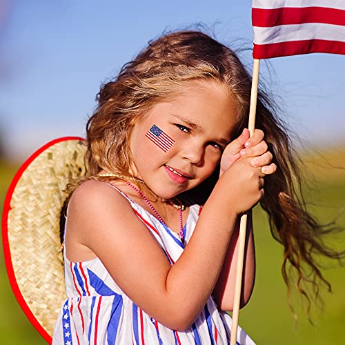 קעקועים זמניים של דגל אמריקאי / חבילה של 25 / יום הזיכרון 29 במאי / בטוח לעור / תוצרת ארצות הברית