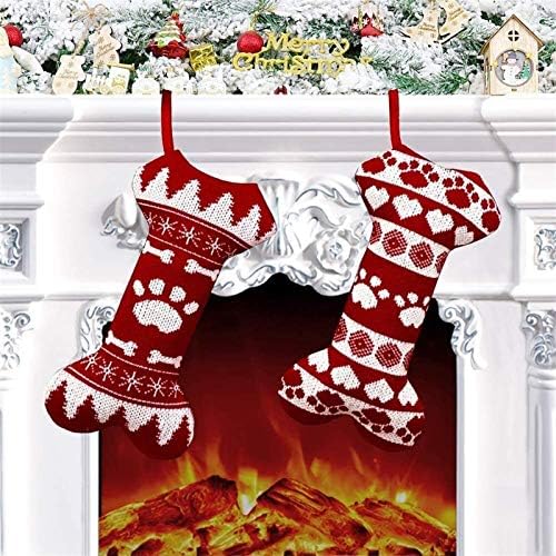 RNNTRUR KELDOWEEN KINKING גרבי חג מולד, 2 גרבי חג המולד של חבילות ， תיק מתנה של גרבי עצם לחג המולד לקישוטים לחג