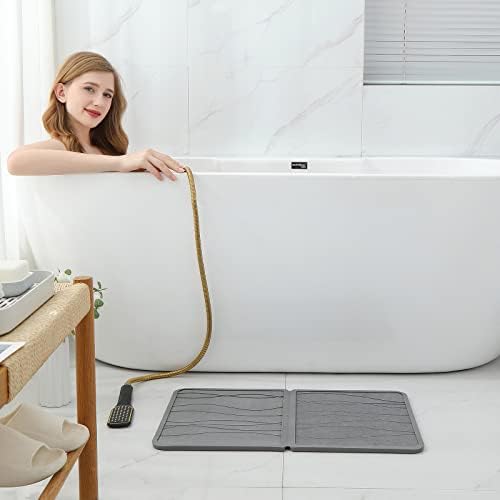 מחצלת אמבטיה של חאפה Lohom-Stoe מחצלת אמבטיה אדמה-אבן מחצלת אמבטיה לאמבטיה-עם כיסוי מגן סיליקון,