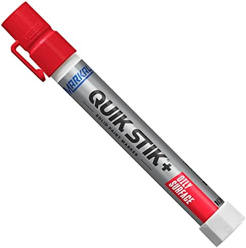 Markal 28881-Quik Stik + משטח שומני סמן צבע מוצק לסימון משטחים שומניים, רטובים, יבשים, חלקים ומחוספסים,