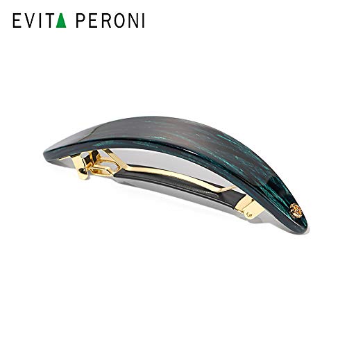 Evita Peroni גדול טווס שחור גדול של שרף בסיסי שיער שיער טופר לנשים