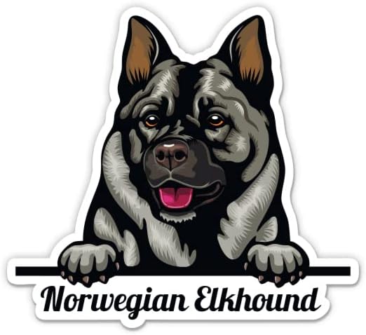 מדבקת כלבים של אלקהונד נורווגית - מדבקת מחשב נייד 3 אינץ ' - ויניל אטום למים לרכב, טלפון, בקבוק מים -