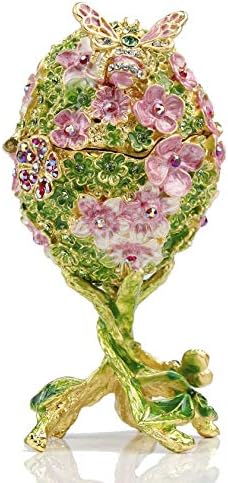 Sevenbees Cherry Faberge Beg תכשיטי תכשיט תכשיטים תלויים עם ציון פסחא תלת מימדי פסחא קישוטי מתנה דקורטיביים