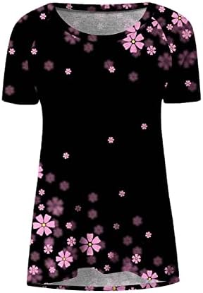 נערות נוער עליונות כותנה סתיו קיץ 2023 שרוול קצר צווארון פרפר חולצה גרפית חולצה לנשים W6 W6
