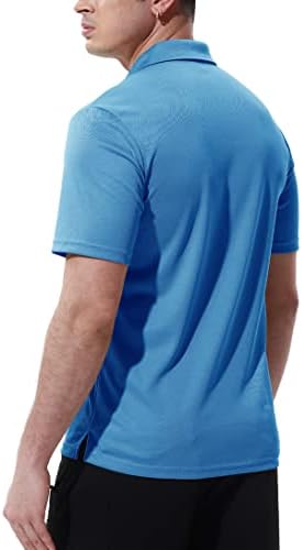 חולצות פולו לגברים של Basudam עם כיס מהיר יבש שרוול קצר ביצועים פעילים