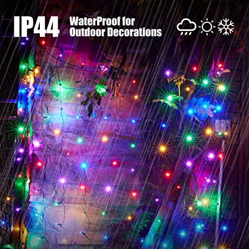 Depmem LED אורות רשת חג המולד חיצוניים קישוטים לחג המולד 120 רטוב 6ftx4ft ווטרפטוף רשת רשת רשת אורות לעצים
