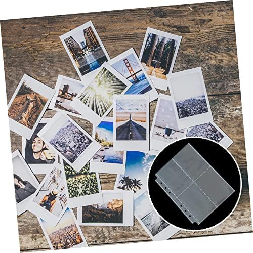 Exceart 50 pcs pp ספר אלבום עלים שקוף לתמונות תמונות אלבום דפי אחסון ברורים שרוולי צילום דפי מילוי תמונות