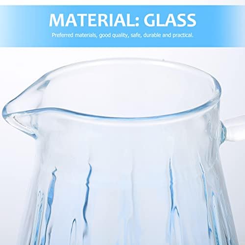 Cabilock משקפיים צלולים כוסות צלולות קנקן זכוכית עם מי מכסה מיכוס עם ידית למשקאות קרים חמים 1500 מל