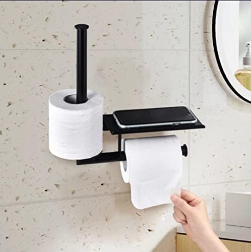 מחזיק נייר טואלט מרכזי אמבטיה מטבח רחצה רקמות רול נייר מגבת קיר הר-מט שחור-מודרני מתקן-קל להתקנה-חזק דקורטיבי