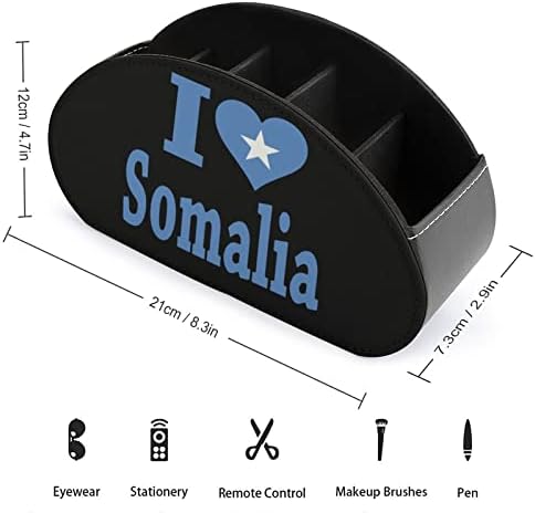 אני אוהב סומליה דגל טלוויזיה שלט רחוק מחזיקי אופנה עור תיבת אחסון שולחן עבודה במשרד ארגונית עם 5 תא