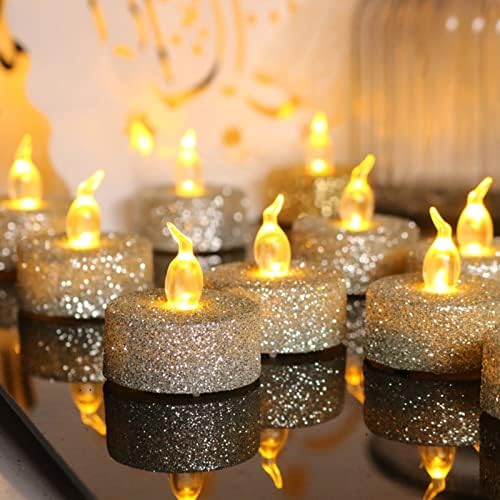 נרות LED Perzoe ​​נרות תה חסר תה נרות נרות חשמליים נרות מהבהבים נרות מזויפים נרות חג המולד נרות זהב