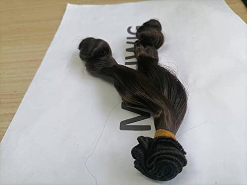 שיער בובה מוזיוויג 5.9 x 39.4 אינץ ', 5 רולס ישר תוספות שיער בובה אדמדמות ישר חומרי יד קלים, עבור DIY