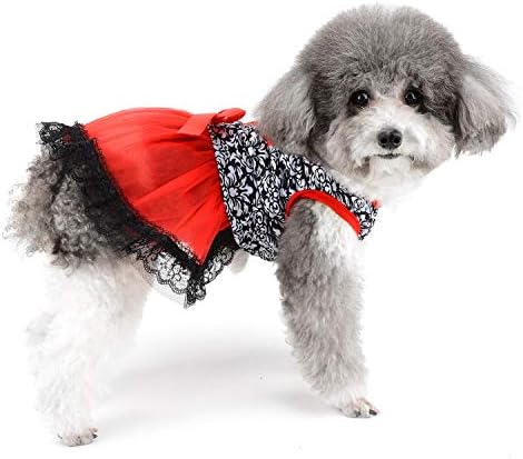 שמלת כלב לכלבים קטנים ילדה קיץ סרט טוטו שמלה סקסי תחרה גור חצאית עם קשת רך כותנה חולצה אפוד בגדי מסיבת חתונה
